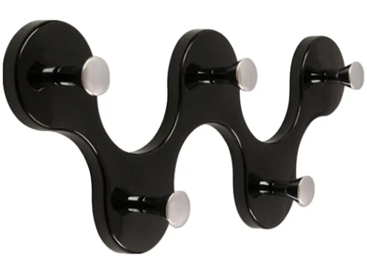 Siro Hakenleiste 01047 Kunststoff Schwarz Chrom Länge 248 mm 5 Haken