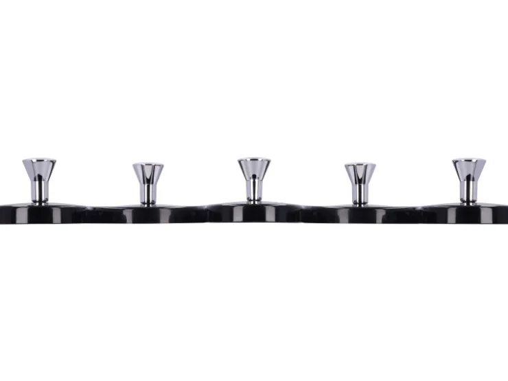 Siro Hakenleiste 01047 Kunststoff Schwarz Chrom Länge 248 mm 5 Haken