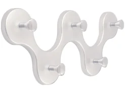 Siro Hakenleiste 01047 Kunststoff Metalleffekt Aluminium Chrom Länge 248 mm* Garderoben