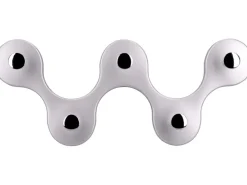 Siro Hakenleiste 01047 Kunststoff Metalleffekt Aluminium Chrom Länge 248 mm* Garderoben