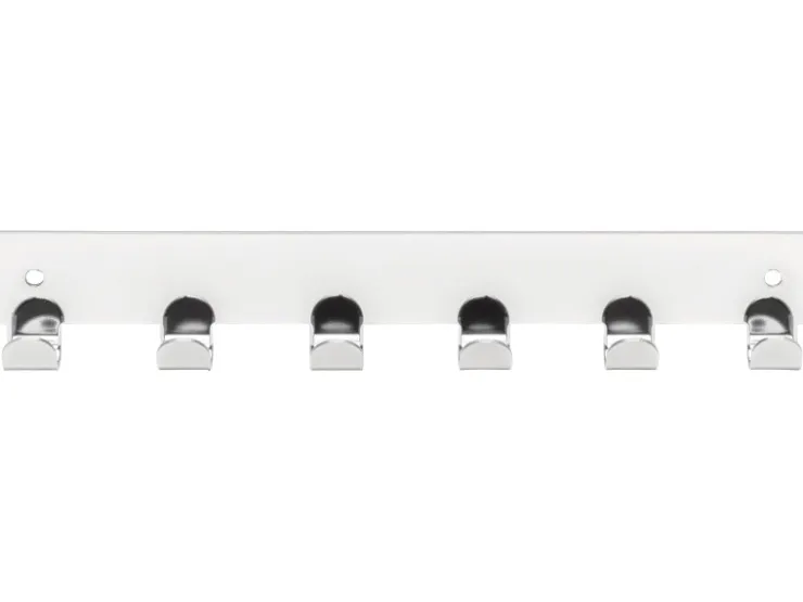 Siro Hakenleiste 1603 Metall Chrom Glänzend Länge 240 mm 6 Haken