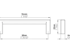 Siro Möbelgriff 2108 Metall Uni Schwarz Matt Lochabstand 96 mm* Kommode