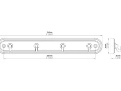 Siro Schlüsselleiste 0464 Kunststoff Länge 240 mm* Garderoben