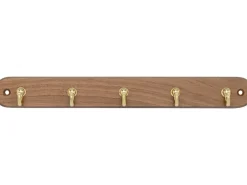 Siro Schlüsselleiste 749 Metall Eiche Messing Länge 300 mm 5 Haken FSC®