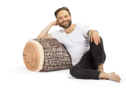 Sitting Point Hocker Wood 60 l Natur Holzoptik-Muster* Sitzsäcke