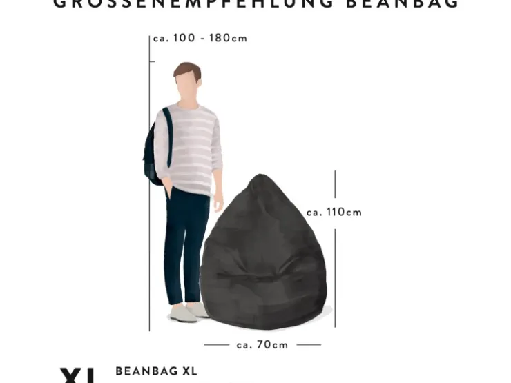 Sitting Point Sitzsack BeanBag Fluffy 220 l Herz-Muster* Sitzsäcke