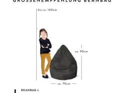 Sitting Point Sitzsack BeanBag Fluffy 120 l Herz-Muster* Sitzsäcke