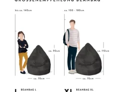 Sitting Point Sitzsack BeanBag Fluffy 120 l Herz-Muster