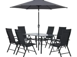 Sitzgruppe Townsville 8-tlg. Aluminium Anthrazit* Stühle
