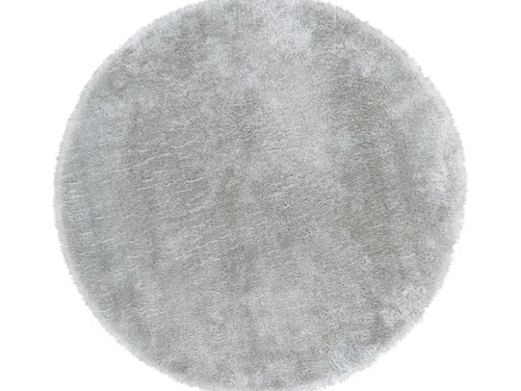 Andiamo Sitzkissen Lambskin Rund Kunstfell Hellgrau 40 cm x 40 cm