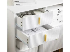 SoBuy Aktenschrank Druckertisch mit 3 Schubladen Sideboard für Büro Weiß ASK11-W* Sideboards