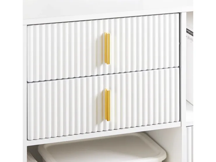 SoBuy Aktenschrank Druckertisch mit 3 Schubladen Sideboard für Büro Weiß ASK11-W* Sideboards