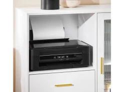 SoBuy Aktenschrank mit 2 Schubladen Druckertisch Sideboard Küchenschrank Weiß ASK09-W* Sideboards