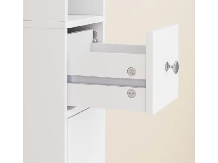 SoBuy Badezimmerschrank Hochschrank Badregal mit 6 Einlegeböden 20x180x20cm BZR34-II-W* Regal Weiß
