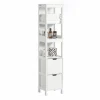 SoBuy Badezimmerschrank Hochschrank mit 2 Körben Badregal 30x144x30cm Weiß FRG126-W