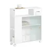 SoBuy Badezimmerschrank Nischenregal mit Rollen Küchenregal Weiß BZR117-W* Regal Weiß