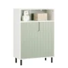 SoBuy Badkommode Badezimmerschrank Midischrank Kommode Sideboard BZR138-GR* Aufbewahrung