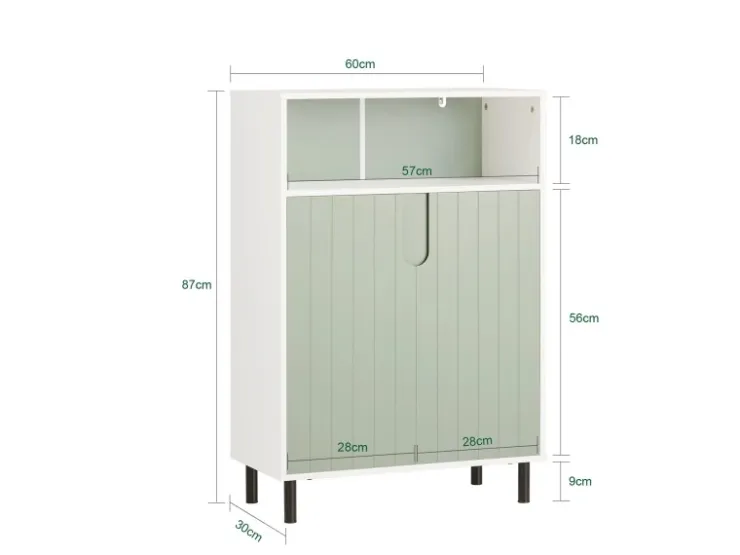 SoBuy Badkommode Badezimmerschrank Midischrank Kommode Sideboard BZR138-GR* Aufbewahrung