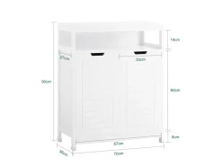 SoBuy Badkommode Kommode Sideboard Flurschrank Badezimmerschrank Weiß BZR121-W* Kommode