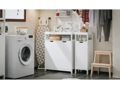 SoBuy Badkommode Kommode Sideboard Flurschrank Badezimmerschrank Weiß BZR121-W* Kommode