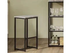SoBuy Bartisch mit 2 Stühlen Esszimmer MDF Metall Grau OGT43-HG