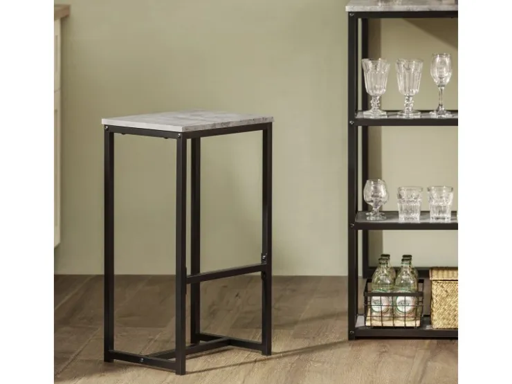 SoBuy Bartisch mit 2 Stühlen Esszimmer MDF Metall Grau OGT43-HG