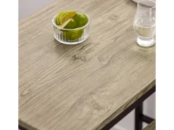 SoBuy Bartisch Set mit 2 Barhockern Holz Metall Natur Schwarz OGT03-N* Möbelserien