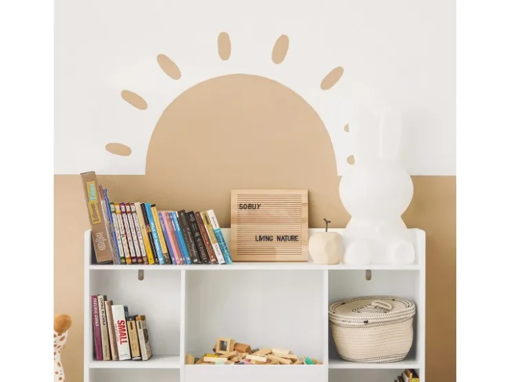 SoBuy Bücherregal für Kinder Kinderregal Aufbewahrungsregal Standregal KMB55-W