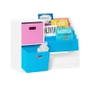 SoBuy Bücherregal Kinderregal mit Boxen Aufbewahrungsregal Weiß KMB76-F* Bücherregale