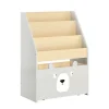 SoBuy Bücherregal Kinderregal mit 3 Ablagefächern und 1 Spielzeugtruhe KMB104-HG* Aufbewahrung