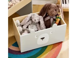 SoBuy Bücherregal Kinderregal mit 3 Ablagefächern und 1 Spielzeugtruhe KMB104-HG* Aufbewahrung