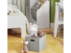 SoBuy Bücherregal Kinderregal mit Boxen Aufbewahrungsregal Weiß KMB76-W