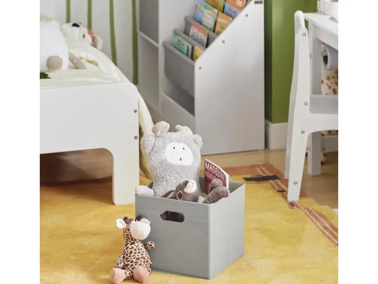 SoBuy Bücherregal Kinderregal mit Boxen Aufbewahrungsregal Weiß KMB76-W