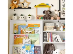 SoBuy Bücherregal Kinderregal mit 2 Boxen Aufbewahrungsregal Weiß KMB69-W