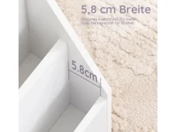 SoBuy Bücherregal Kinderregal mit 4 Offenen Fächer und 1 Ablagefächern KMB32-K-W* Regal Weiß|Aufbewahrung