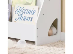 SoBuy Bücherregal Kinderregal mit 4 Offenen Fächer und 1 Ablagefächern KMB32-K-W* Regal Weiß|Aufbewahrung