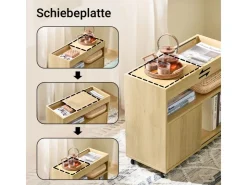 SoBuy Beistelltisch Couchtisch mit Rollen Druckertisch Aktenschrank FBT152-N* Tische