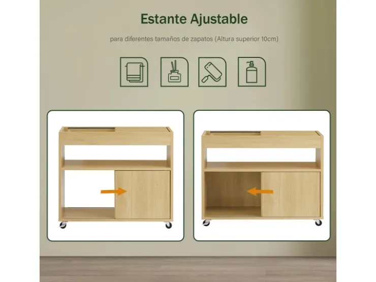 SoBuy Beistelltisch Couchtisch mit Rollen Druckertisch Aktenschrank FBT152-N* Tische
