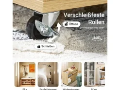 SoBuy Beistelltisch Couchtisch mit Rollen Druckertisch Aktenschrank FBT152-N* Tische