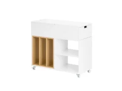SoBuy Beistelltisch Druckertisch mit Rollen Couchtisch Aktenschrank FBT134-W* Tische