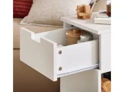 SoBuy Beistelltisch Druckertisch mit Rollen Couchtisch Aktenschrank FBT134-W* Tische