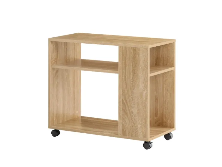 SoBuy Beistelltisch mit Rollen Couchtisch mit Ablagefächern Druckerregal FBT34-N* Sideboards