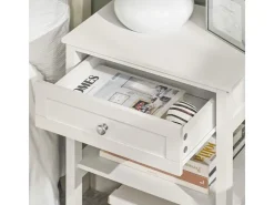 SoBuy Beistelltisch Nachttisch mit Schublade und 2 Ablagen 45x68x30cm Weiß FBT46-W* Tische