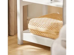 SoBuy Beistelltisch Nachttisch mit Schublade und 2 Ablagen 45x68x30cm Weiß FBT46-W* Tische