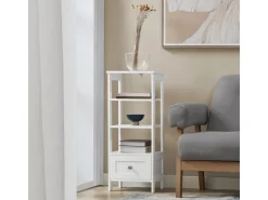 SoBuy Beistelltisch Nachttisch mit Schublade und Ablagen Telefontisch FBT91-W* Tische