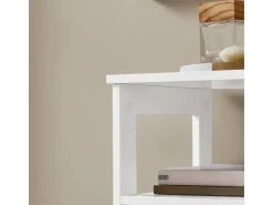 SoBuy Beistelltisch Nachttisch mit Schublade und Ablagen Telefontisch FBT91-W* Tische