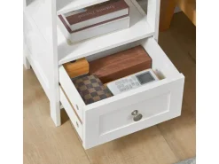 SoBuy Beistelltisch Nachttisch mit Schublade und Ablagen Telefontisch FBT91-W* Tische