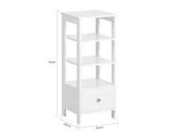 SoBuy Beistelltisch Nachttisch mit Schublade und Ablagen Telefontisch FBT91-W* Tische