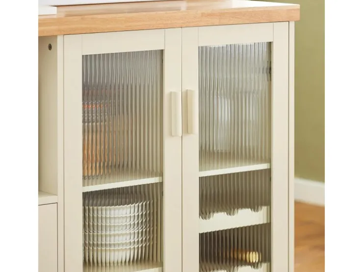 SoBuy Buffet Sideboard Küchenschrank Kommode Mikrowellenschrank FSB81-MI* Flaschenregale
