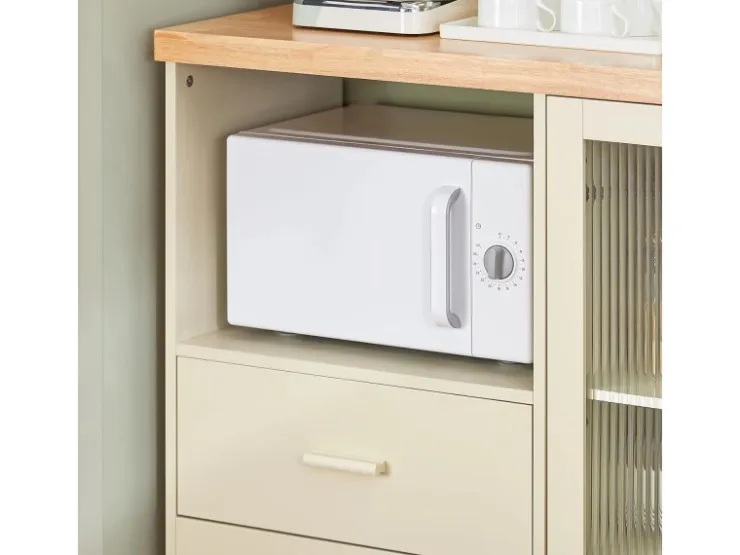 SoBuy Buffet Sideboard Küchenschrank Kommode Mikrowellenschrank FSB81-MI* Flaschenregale